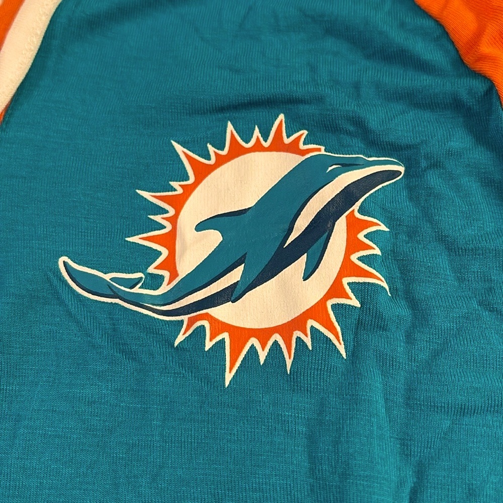 NWT [NFL] Miami Dolphins Lace-Up Long Sleeved T-Shirts, Multiple Women's Sz S-XL - Picture 8 of 12